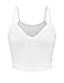 Melynnco Women's Crop Top Basic Sexy Sleeveless V Neck Cute Summer Cropped Cami Tank Top White Small