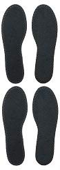 HappyStep 2 Pair Black Cotton Terry Barefoot Summer Insoles, Sweat Absorbent and Moisture Control, Washable and Reusable for Walking, Running and Casual Shoes - Women Size 7