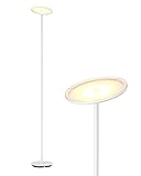 LED Torchiere Floor Lamps, Gladle Dimmable Tall Standing Lights for Living Room Bedroom Office, Super Bright Modern Sky Floor Lamp Uplight with 5 Brightness Levels, Work with Smart Plug, Warm White