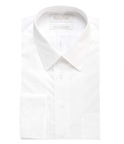 Gold Label Roundtree & Yorke Non-Iron Big Tall Regular Point Collar Frech Cuff Solid Dress Shirt Y35DG013 White in Kenya