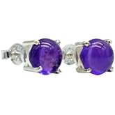 Amethyst Stud Earrings - 5mm Round Cut - Sterling Silver Stud Earrings - February Birthstone Jewelry