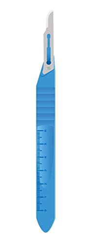 MedBlades Disposable Scalpel #15, with Stainless Steel Blades with Plastic Scalpel Handle, Sterile, Individually Sealed, Box of 10 for Craft, Hobby, Dermaplaining, Podiatry & More - Thumbnail 6