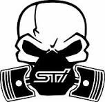 STI Skull Piston Gas Mask PREMIUM Decal 5 inch (White) Subaru | Bumper Sticker | Wranger | STX | JDM Ralley | Tuner Import | drifter | Punisher Pistons