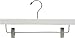 The Great American Hanger Company Wooden Bottom w/Clips, White Finish with Chrome Hardware, Box of 25 by The American Company Pant Skirt Hanger, Large, Piece