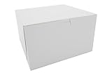 Southern Champion Tray 0979 Premium Clay Coated Kraft Paperboard White Non-Window Lock Corner Bakery Box, 10" Length x 10" Width x 6" Height (Case of 100)