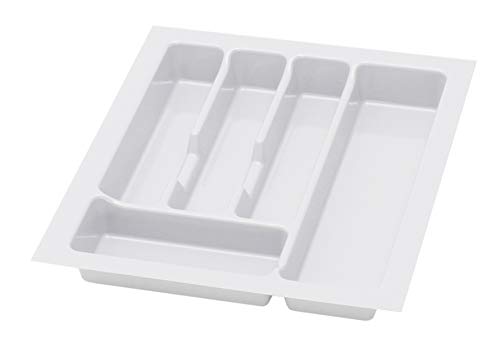 Alusfera Cutlery Tray for Drawers 45 cm, Cutlery Insert, Practical Drawers Organiser System, Cutlery Insert for Drawers, Drawer Separator, Drawer Organiser, 380 x 430 mm, White