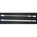 WHITE EXTENDABLE TELESCOPIC SHOWER RAIL ROD 70cm-120cm (27"-47") - Curtains At Home