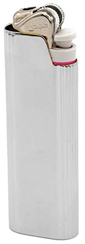 Silver Metallic Lighter Case Holder Pouch for Full Size Lighters (Type J6)