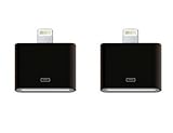 8 Pin Lightning to 30 Pin Adapter Converter Grade Charger for iPhone 7, 7 Plus, 6S, 6S Plug, iPad (Black)