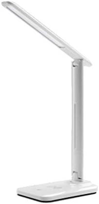 Putuio Desk Table Lamp Modern Simple Foldable Eye Protection LED Desk Lamp Qi Wireless Charging Desktop Bedroom Lamp 4 Brightness Modes Portable Reading Lamp Suitable for Home Dormitory Office
