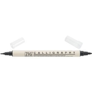 Zig Memory System 2 End Calligraphy Pen - Pure Black
