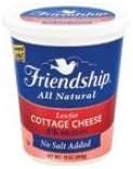 Friendship Dairy 1 Percent Lowfat No Salt Added Cottage Cheese, 16 Ounce - 6 per case.