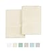 Pizuna Pure 100% Cotton Pillow Cases Queen Size Set of 2 Cream, Luxurious 400 Thread Count Long Staple Cotton Sateen with Stylish 4