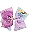 JoJo Siwa Signature Collection Hair Bow - Blue, Purple with Gold Mermaid Stars