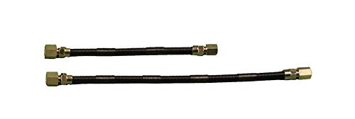 Dreffco 3/8 Inch x 12 Inch Non-Whistle Gas Flex Line for NG or LP Fire Pits and Fireplaces