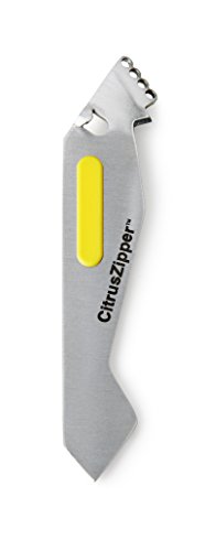 Fusionbrands CitrusZipper Rapid Citrus Peel Removal Tool, Zester, Fruit Garnisher, Yellow - Thumbnail 6