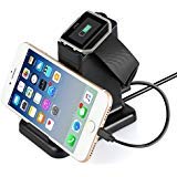 Fitbit Blaze Charger, MixMart 2 in 1 Charging Stand Station for Fitbit Blaze and Universal Smart Phones and Tablets (Black)