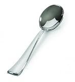 Disposable Silver Teaspoons - 24 Count Silver Plastic Spoons