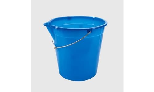 La Briantina Seau en Plastique avec Bec verseur, poignée en Fer galvanisé, Bleu, capacité 10 litres