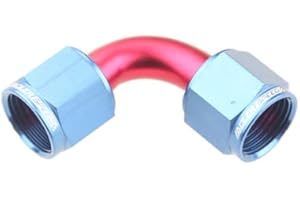 ADLERSPEED 90 Degree 8AN AN8 To -8AN Female To Female Adaptor Aluminum Red/Blue