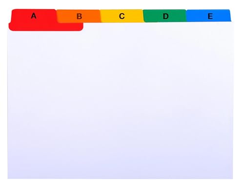 Exacompta - Ref 13997E - Box of 10 Index Dividers Printed from A to Z White Card 160g 25 Compartments - A6 - White
