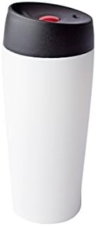 Raise the Roof Double Wall Stainless Steel Drink Tumbler with Push Button Lid, 15 oz (Matte White)