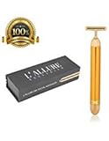 Face Massager By L'Allure Exclusive - 24k Gold Electric Facial Pulse Head Massage Tool Face Lift Kit Anti Aging Anti Wrinkle Treatment Remover Tighten Skin Energy Beauty Bar Cleanser for Women and Men