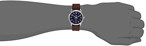 Timex Men's T2P319 Easy Reader Brown Leather Strap Watch