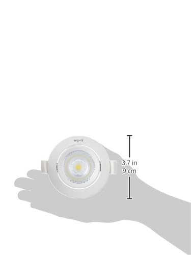 wipro Garnet 9 W Slim COB Downlight for False Ceiling | Neutral White (4000K) | Ceiling or Cabinet Light with Adjustable Optics | Pack of 2 3