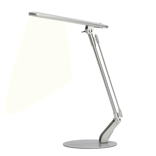 Brilliant Lampe Brendan LED Schreibtischleuchte titan | 1x 6W LED integriert (SMD), (680lm, 4100K) | Druckschalter am Kopf