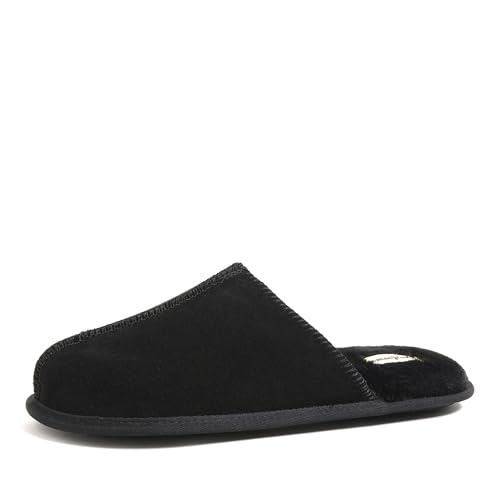Dearfoams Men's Bradford Genuine Suede House Shoe Scuff Slipper
