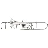HAHAPA Brass Valve Trombone Nickel Plated Bb with FREE Hard Case