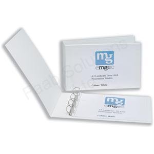 Emgee Presentation Ring Binder 50mm 4 D-Ring A3 White Ref 570520 [Pack of 2]