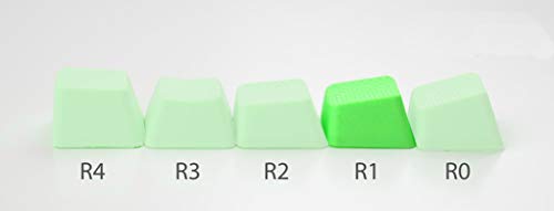 Blank TPR Rubber Gaming Keycaps 4 Keys Set 1u for Cherry MX Mechanical Keyboards Compatible OEM (R4, Neon Green) - Thumbnail 3