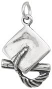 Sterling Silver Graduation Cap Charm