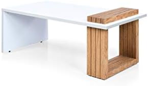 Trevi Jazz Coffee Table (Suede Matte Finish, Ivory)