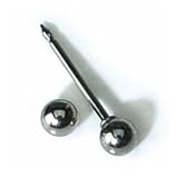 INVERNESS Medical Stainless Steel Basics Palladium Plate 3mm Ball Piercing Earrings 14C or 14E