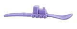 oogaa Baby Mealtime Silicone Train Spoon Easy Clean, Baby Safe 7in Purple