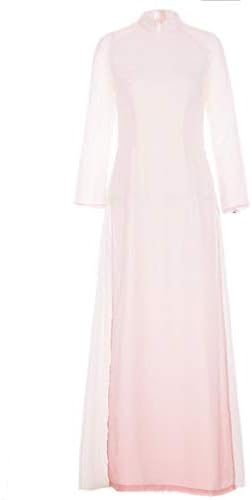 (上海物語)Shanghai Story 民族衣装 アオザイ風ワンピース 白色 上下一体化したドレス エスニックファッション ベトナム服装 パーティードレス お呼ばれドレス