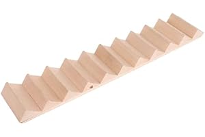CUTEMINI Miniature Stairs 1:12 Scale Dollhouse Furniture Wooden Handrail DIY Unpainted Staircase Dollhouse Accessories Pre-Assembled Steps Model (No-Handrail)