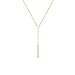 S.J JEWELRY Womens Handmade CZ Simple Delicate 14K Gold Plated/Rose Gold Plated/Silver Plated Lariat Simple Baton Adjustable Y Necklace-Y-Lace
