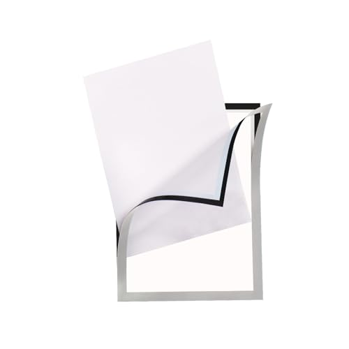 Djois, 196970 - Selbstklebende Display-Rahmentasche Magneto Pro, repositionierbar, A4, PP, Grau, 5 Stück, Beidseitige Anzeige, Ideal für Glasflächen, Hergestellt in Dänemark, Blendfreies Design