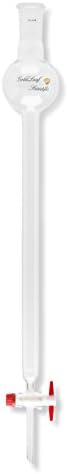Goldleaf Scientific GLA024CC Glass Chromatography 12" Column with PTFE Stopcock, 125mL Reservoir, Coarse Fritted Disc, 24/40 Standard Taper Joint