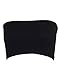 Dealzip Inc Black Fashion Ladies Women Girly Basic Stretch Layer Seamless Comfort Strapless Bandeau Crop Top Bra, Black, Free