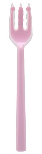 岡部洋食器 口あたりやさしいフォーク 一体型・大 ピンクの商品画像