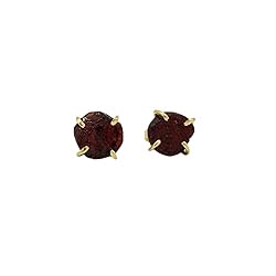 Gempires Natural Raw Red Garnet Prong Setting Stud