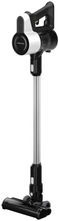 VCP 4130 Aspirateur à Manche sans Fil 2 en 1 2 Niveaux d'aspiration, Moteur 110 W, Batterie Li-ION 21 6 V, Volume d'absorption de la poussière, jusqu'à 45 Minutes, 80 décibels, Blanc/Noir