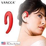 Bone Conduction Earphones Headphones Bluetooth 5.0 Wireless Headset with Microphone Sweatproof Small Mini Air Hook for iPhone Android Women Running Exercise Sport Lightweight Noise Cancelling,Red 1 pc