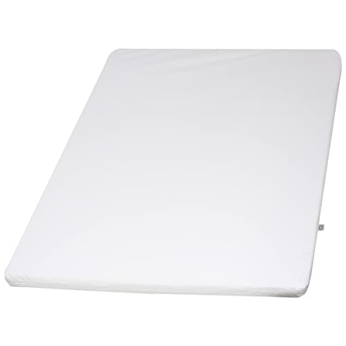 CARY | Colchón para Cuna Viajera 60 x 90 cm Grosor de 4 centímetros, Densidad Media con Funda Protectora Afelpada, Impermeable y Absorbente Tipo Microfibra, Blanco
