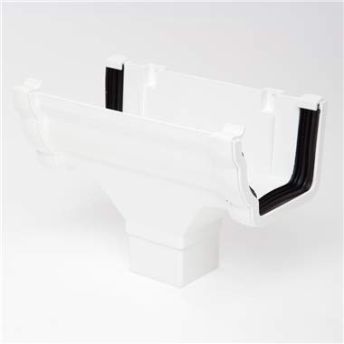 Polypipe RH705w White Sovereign Running Outlet 117x75 High Capacity Ogee Gutter System